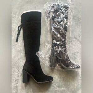 Franco Sarto Eckhart Over The Knee Suede Boots Black Heeled Women’s 7M